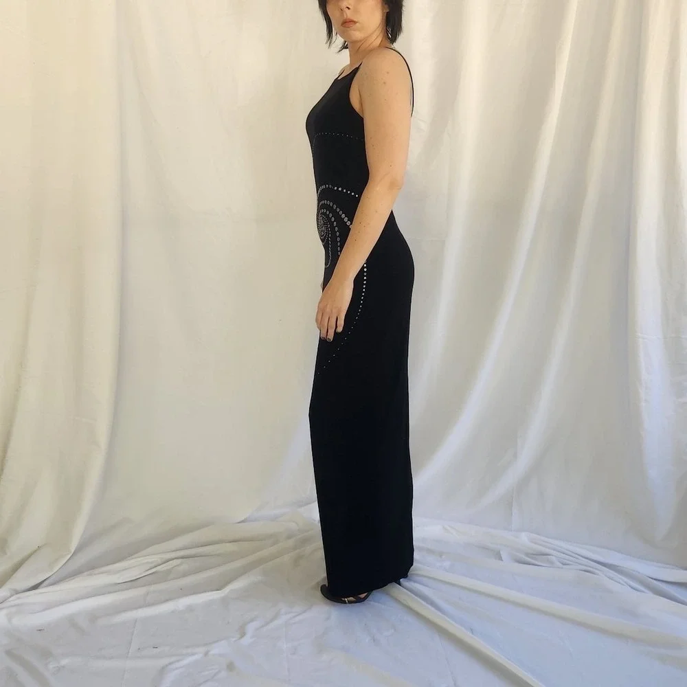 Y2K Slinky Black‎ Velvet Gown